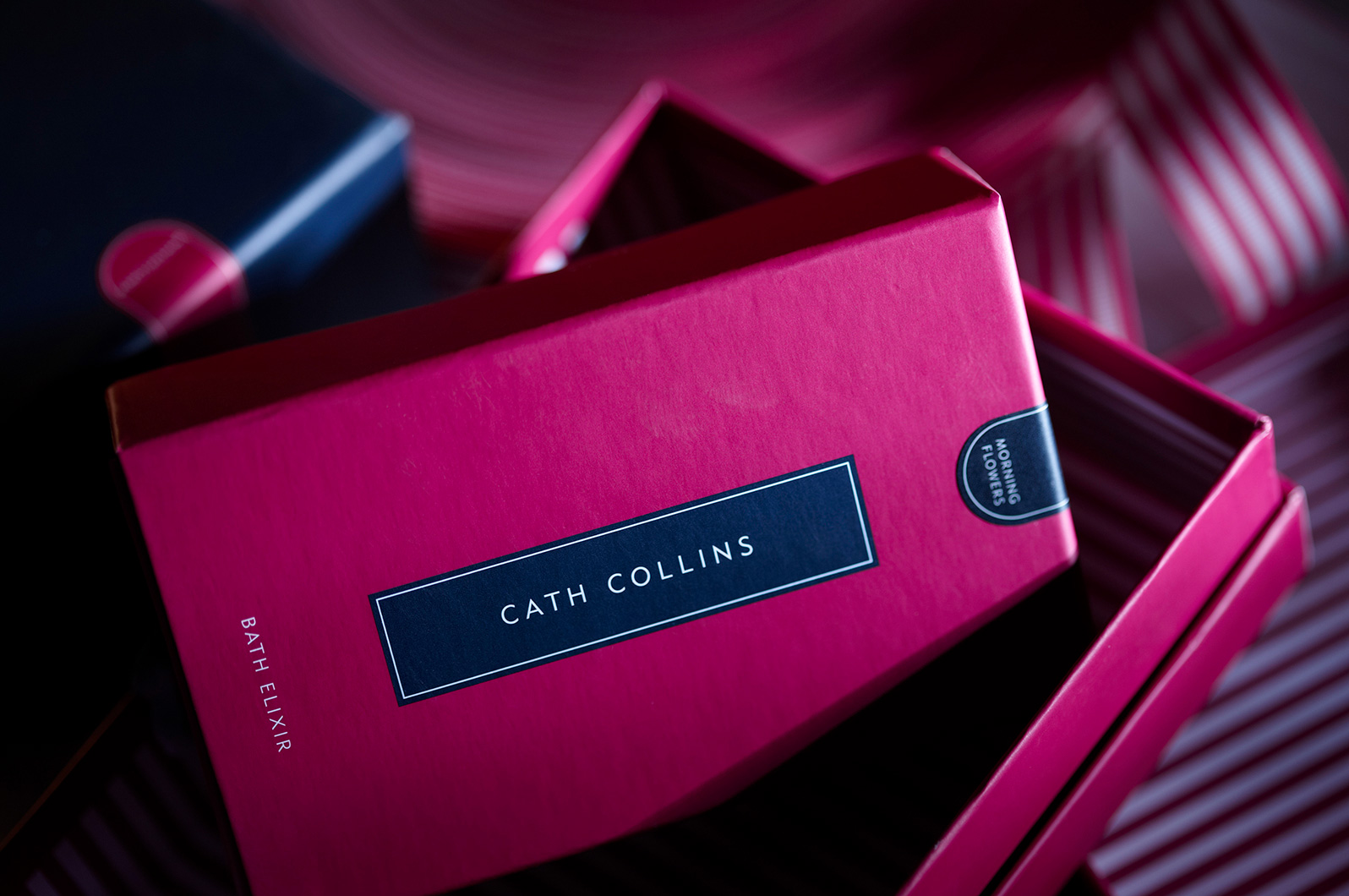 Colour and composition work together again here to highlight the quality of the packaging and gifting experience.