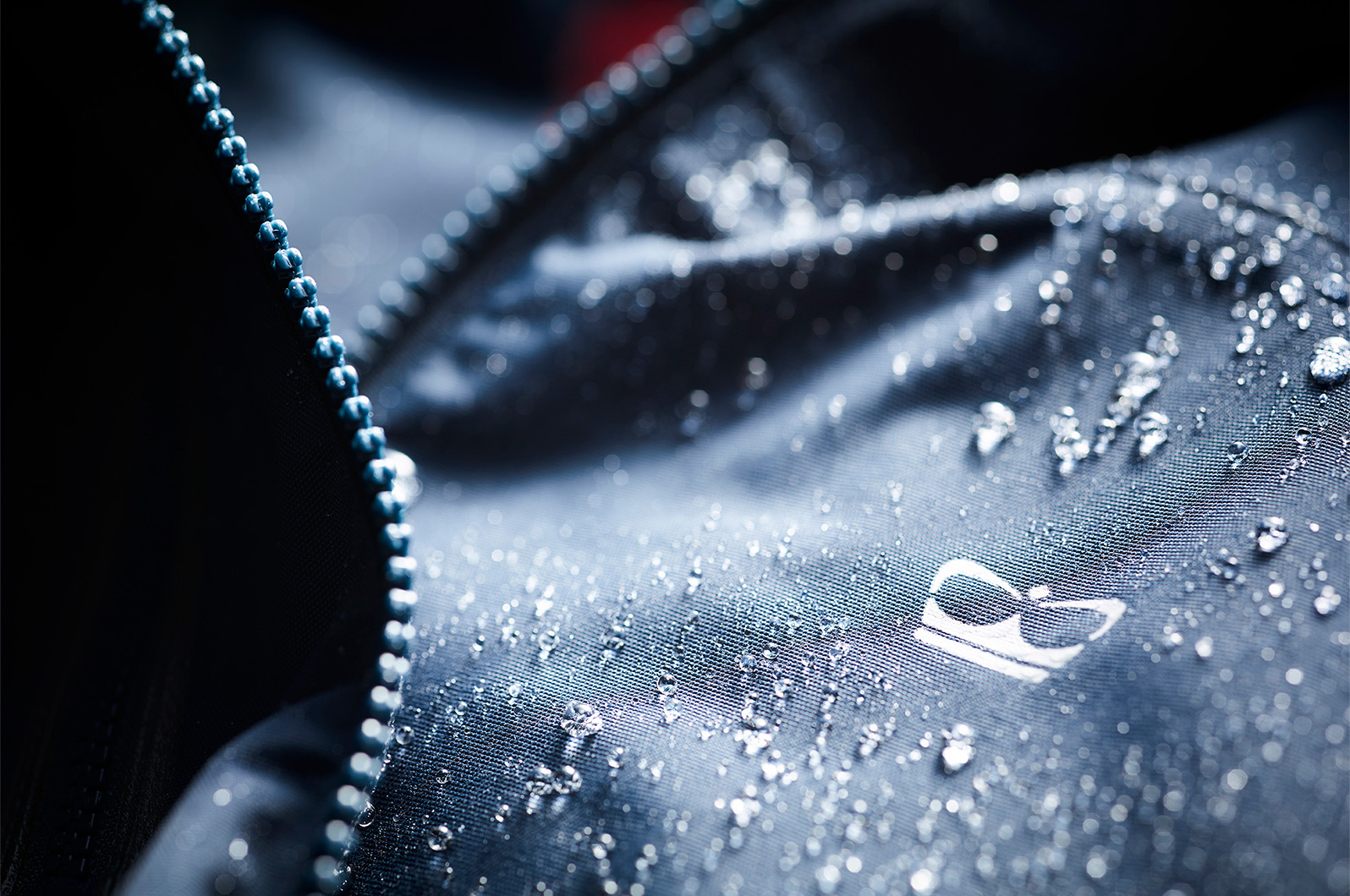 Detail image to visually convey the waterproof nature of Princess clothing.