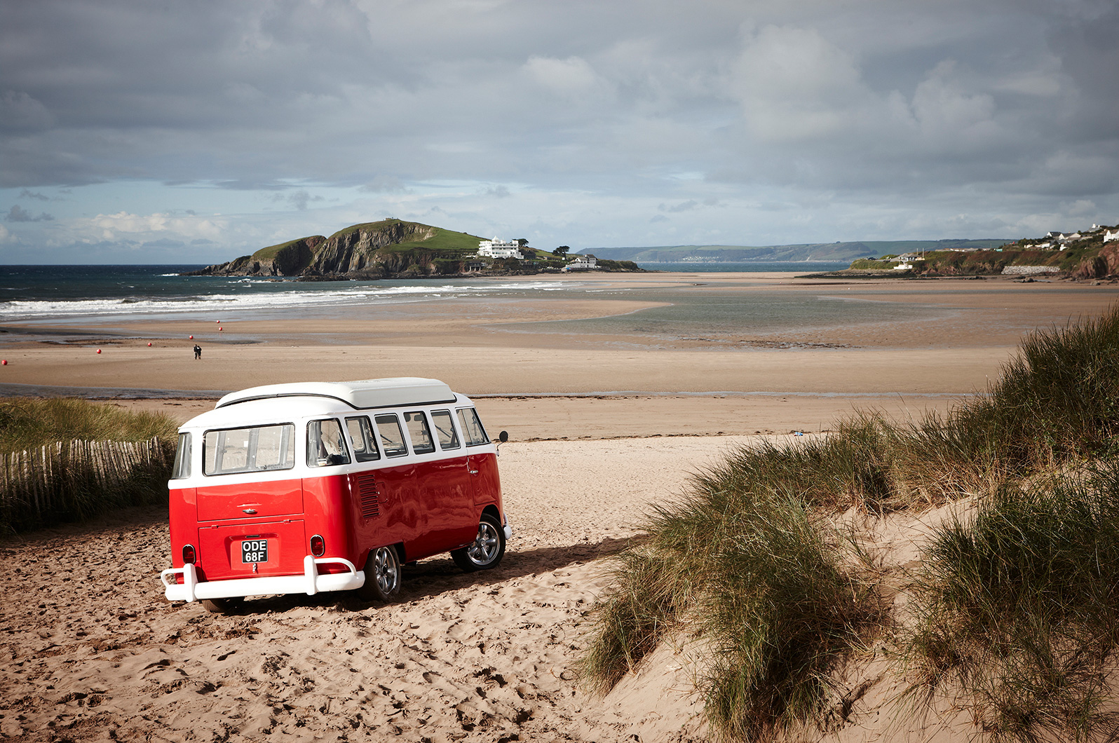 Image shot on Bantham Beach to show camper roof on a camper and to give a sense of the freedom of camping.