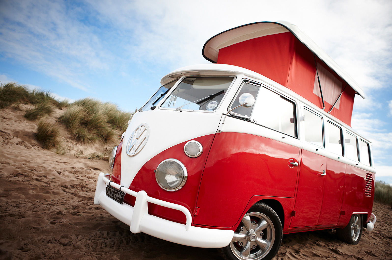 Image shot on Bantham Beach to highlight the quality of the camper roof construction.