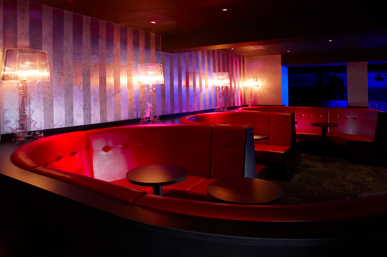 Image shot to convey the shapes and colours used in the interior design of Coast nightclub.