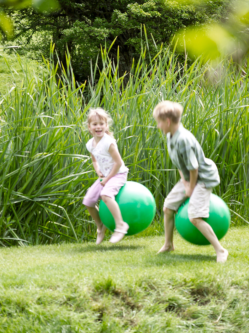 Location lifestyle images of families enjoying their garden.